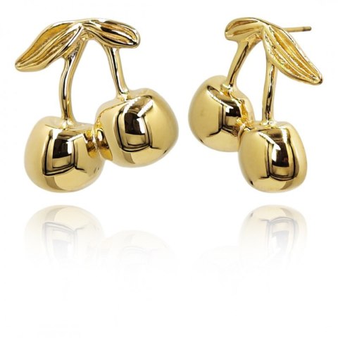 Kolczyki ze stali szlachetnej platerowane 14k złotem WISIENKI KST3356