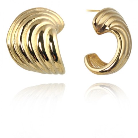 Kolczyki ze stali szlachetnej platerowane 14k złotem ZAWIJANE KST3353
