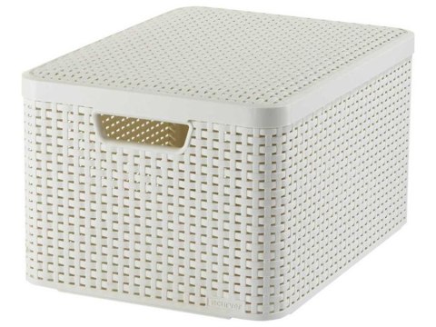 Koszyk z pokrywą Curver Rattan Style L kremowy Koszyk z pokrywą Curver Rattan Style L kremowy