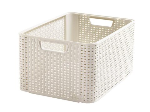 Koszyk z pokrywą Curver Rattan Style L kremowy Koszyk z pokrywą Curver Rattan Style L kremowy