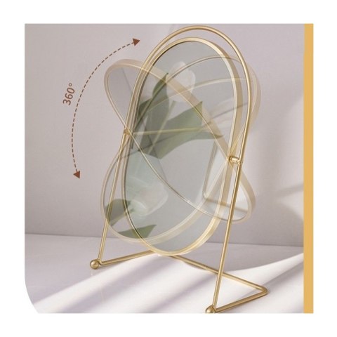 Lusterko kosmetyczne stojące złote XL jednostronne wysokość 27cm L21