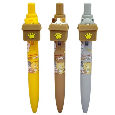Długopis Żelowy Z Kotem W Pudełku Niebieski Tusz 0.5mm Długopis Żelowy Z Kotem W Pudełku Niebieski Tusz 0.5mm