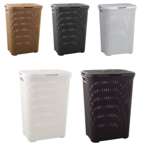 Kosz na bieliznę Curver Natural Style 60L jasny sz Kosz na bieliznę Curver Natural Style 60L jasny sz