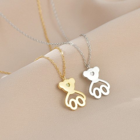 Naszyjnik stal szlachetna pozłacana 14k złotem, MIŚ masa perłowa, cyrkonie NST2169