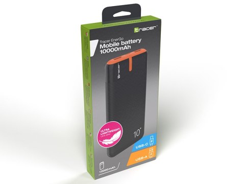 Power bank TRACER EnerGo 10000mAh black/orange Power bank TRACER EnerGo 10000mAh black/orange