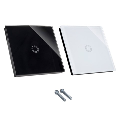 Dotykowy włącznik światła Maclean, pojedynczy, SMART, Tuya APP, szklany, czarny z okrągłym podśw. przycisku, 86x86mm, MCE715B Dotykowy włącznik światła Maclean, pojedynczy, SMART, Tuya APP, szklany, czarny z okrągłym podśw. przycisku, 86x86mm, MCE715B