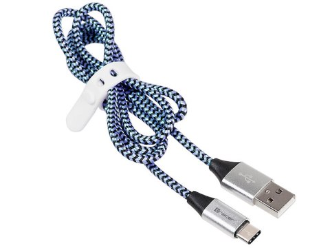 Kabel TRACER USB 2.0 TYPE-C A Male - C Male 1,0m czarno-niebieski Kabel TRACER USB 2.0 TYPE-C A Male - C Male 1,0m czarno-niebieski