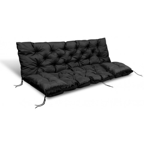 ZESTAW OGRODOWY 180x60x50CM + 2 PODUSZKI 42X42 CM CZARNY ZESTAW OGRODOWY 180x60x50CM + 2 PODUSZKI 42X42 CM CZARNY