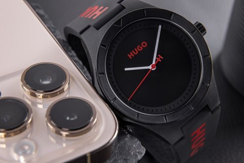 ZEGAREK MĘSKI HUGO LIT FOR HIM BLACK 1530343 + BOX ZEGAREK MĘSKI HUGO LIT FOR HIM BLACK 1530343 + BOX