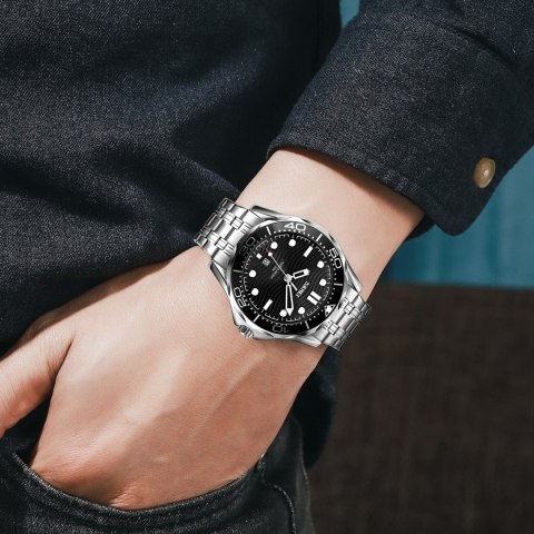 ZEGAREK MĘSKI SKMEI 9276SISIBK + BOX ZEGAREK MĘSKI SKMEI 9276SISIBK + BOX