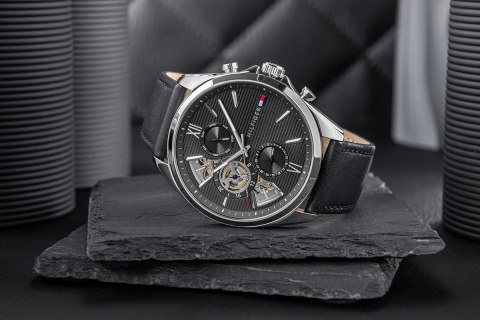 ZEGAREK MĘSKI TOMMY HILFIGER BAKER OPEN HEART 1710644 + BOX ZEGAREK MĘSKI TOMMY HILFIGER BAKER OPEN HEART 1710644 + BOX