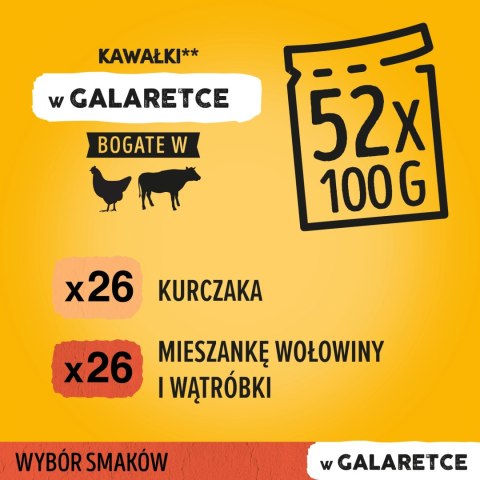 Pedigree Mokra Karma Dla Dorosłych Psów W Galaretce (Z Wołowiną, Z Drobiem) 4x100g Pedigree Mokra Karma Dla Dorosłych Psów W Galaretce (Z Wołowiną, Z Drobiem) 4x100g