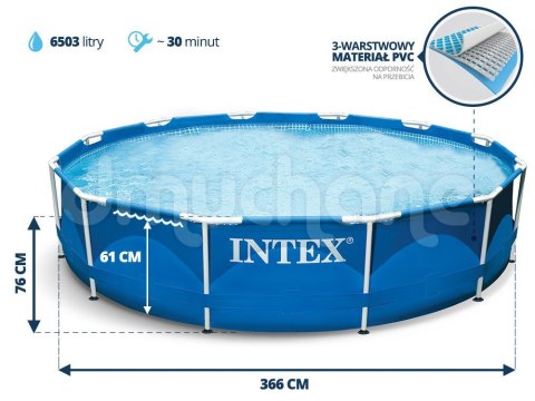 BASEN OGRODOWY STELAŻOWY 366 X 76 ĆM INTEX 28210 BASEN OGRODOWY STELAŻOWY 366 X 76 ĆM INTEX 28210