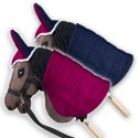 DERKA DWUSTRONNA I NAUSZNIKI SKIPPI DLA HOBBY HORSE - FUKSJA I GRANAT