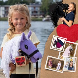 HOBBY HORSE SKIPPI A5 - KOŃ NA KIJU - LAWENDOWY FIOLETOWY - KANTAR I WODZE