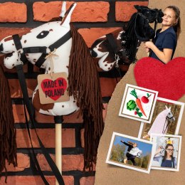 HOBBY HORSE SKIPPI A5 - W PLAMY - BRĄZOWE PLAMKI - KOŃ NA KIJU - KANTAR