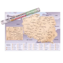 MAPA ODKRYWĆY POLSKA ZDRAPKA PODRÓŻNIKA PREZENT
