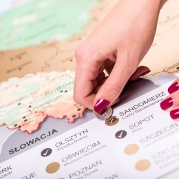 MAPA ODKRYWĆY POLSKA ZDRAPKA PODRÓŻNIKA PREZENT