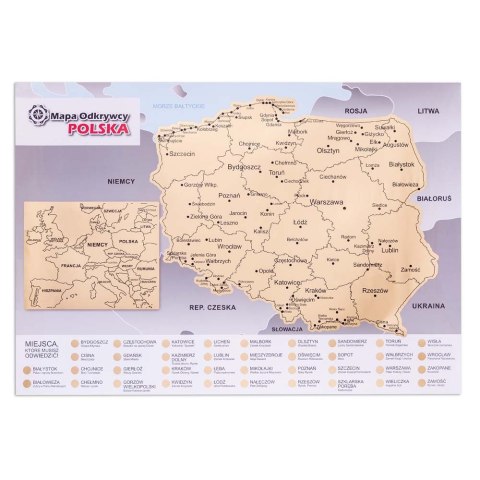 MAPA ODKRYWĆY POLSKA ZDRAPKA PODRÓŻNIKA PREZENT MAPA ODKRYWĆY POLSKA ZDRAPKA PODRÓŻNIKA PREZENT