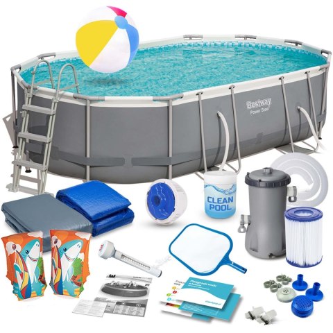 BASEN OGRODOWY STELAŻOWY 488 X 305 X 107 ĆM 18W1 BESTWAY 56448