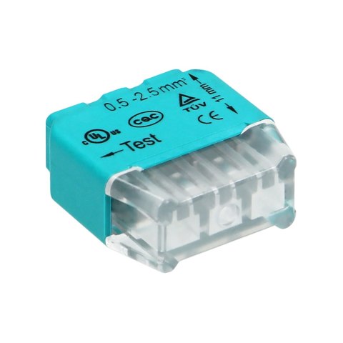 Złączka instalacyjna wciskana 3-przewodowa; na drut 0,75-2,5mm?; IEC 300V/24A; Blister 10 szt. Złączka instalacyjna wciskana 3-przewodowa; na drut 0,75-2,5mm?; IEC 300V/24A; Blister 10 szt.