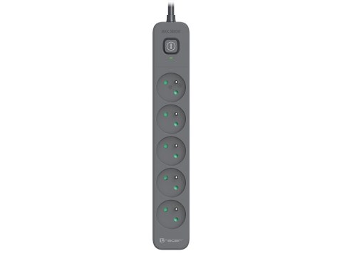 Listwa zasilająca antyprzepięciowa TRACER Power Line+ 3,0 m Graphite (5 gniazd) Listwa zasilająca antyprzepięciowa TRACER Power Line+ 3,0 m Graphite (5 gniazd)