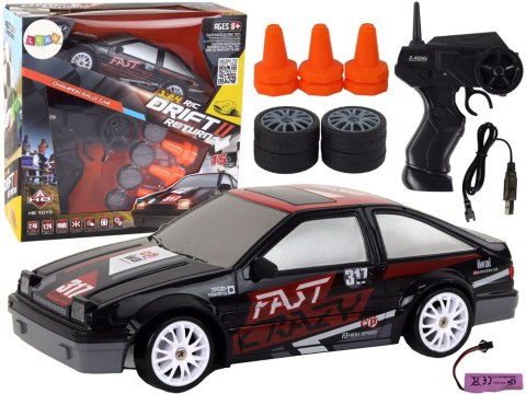 Autko Sportowe Zdalnie Sterowane R/C 1:24 Czarne Wymienne Koła Autko Sportowe Zdalnie Sterowane R/C 1:24 Czarne Wymienne Koła