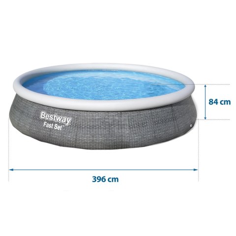 BASEN OGRODOWY ROZPOROWY 396 X 84 ĆM ZESTAW 9W1 BESTWAY 57376 BASEN OGRODOWY ROZPOROWY 396 X 84 ĆM ZESTAW 9W1 BESTWAY 57376