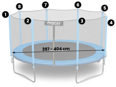 SIATKA ZEWNĘ TRZNA DO TRAMPOLINY 404 ĆM 13FT NEO-SPORT