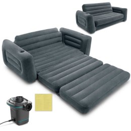 SOFA MATERAĆ WELUROWY 2 OS 2W1 + POMPKA 66552+66640
