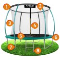 TRAMPOLINA OGRODOWA 10FT/312ĆM Z SIATKĄ, PROFILOWANYMI SŁUPKAMI I DRABINKĄ