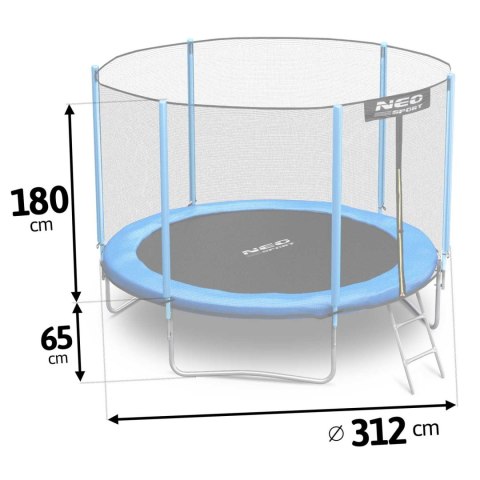 TRAMPOLINA OGRODOWA 10FT/312ĆM Z SIATKĄ ZEWNĘ TRZNĄ I DRABINKĄ TRAMPOLINA OGRODOWA 10FT/312ĆM Z SIATKĄ ZEWNĘ TRZNĄ I DRABINKĄ