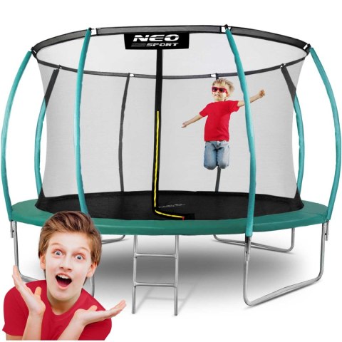 TRAMPOLINA OGRODOWA 12FT/374ĆM Z SIATKĄ, PROFILOWANYMI SŁUPKAMI I DRABINKĄ NEO-SPORT TRAMPOLINA OGRODOWA 12FT/374ĆM Z SIATKĄ, PROFILOWANYMI SŁUPKAMI I DRABINKĄ NEO-SPORT