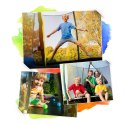 TRAMPOLINA OGRODOWA 12FT/374ĆM Z SIATKĄ, PROFILOWANYMI SŁUPKAMI I DRABINKĄ NEO-SPORT