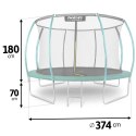 TRAMPOLINA OGRODOWA 12FT/374ĆM Z SIATKĄ, PROFILOWANYMI SŁUPKAMI I DRABINKĄ NEO-SPORT