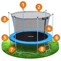 TRAMPOLINA OGRODOWA 6FT/183ĆM Z SIATKĄ WEWNĘ TRZNĄ I DRABINKĄ