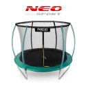 TRAMPOLINA OGRODOWA 8FT/252ĆM Z SIATKĄ, PROFILOWANYMI SŁUPKAMI I DRABINKĄ NEO-SPORT