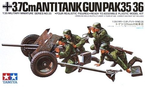 Model plastikowy german 37 mm anti-tank gun Model plastikowy german 37 mm anti-tank gun