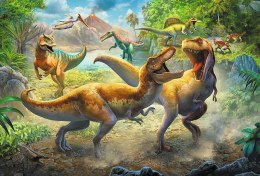 Puzzle 160 elementów walczące tyranozaury