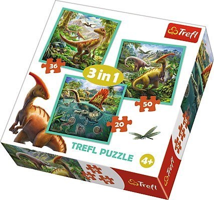 Puzzle 3w1 - niezwykły świat dinozaurów Puzzle 3w1 - niezwykły świat dinozaurów