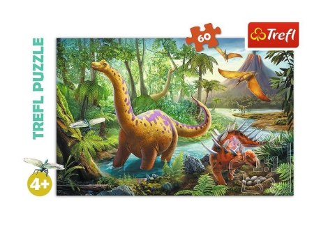 Puzzle 60 elementów - wędrówki dinozaurów Puzzle 60 elementów - wędrówki dinozaurów