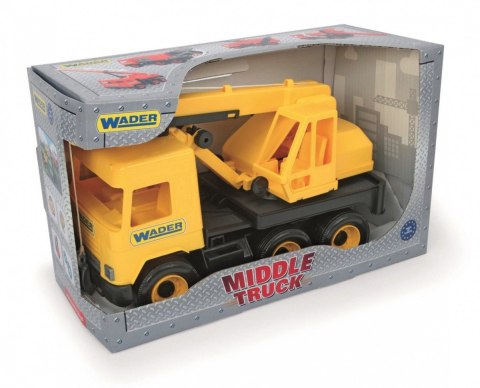 Dźwig żółty 38 cm middle truck w kartonie Dźwig żółty 38 cm middle truck w kartonie