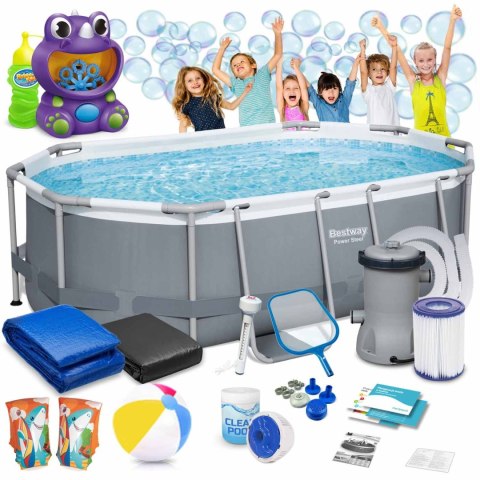 BASEN OGRODOWY STELAŻOWY 305 X 200 X 84 ĆM 17W1 BESTWAY 5614A + MASZYNKA DO BANIEK GRATIS BASEN OGRODOWY STELAŻOWY 305 X 200 X 84 ĆM 17W1 BESTWAY 5614A + MASZYNKA DO BANIEK GRATIS