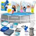 BASEN OGRODOWY STELAŻOWY 305 X 76 ĆM 15W1 INTEX 26702 + MASZYNKA DO BANIEK GRATIS