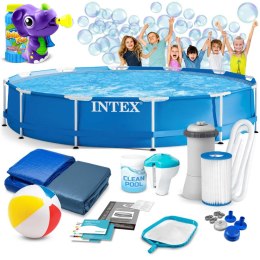 BASEN OGRODOWY STELAŻOWY 366 X 76 ĆM 16W1 INTEX 28212 + MASZYNKA DO BANIEK GRATIS