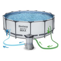 BASEN OGRODOWY STELAŻOWY 457 X 122 ĆM 18W1 BESTWAY 56438 + MASZYNA DO BANIEK GRATIS