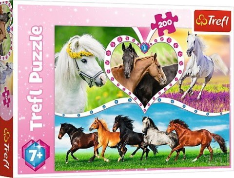 Puzzle 200 elementów - piękne konie Puzzle 200 elementów - piękne konie