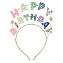 Opaska do włosów happy birthday brokatowa