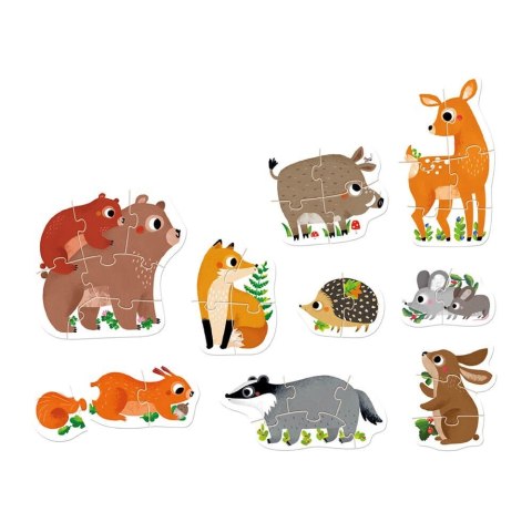Puzzle progresywne - zwierzątka w lesie Puzzle progresywne - zwierzątka w lesie