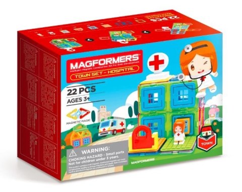 Zestaw klocków magnetycznych miasto - szpital 22 elementy Zestaw klocków magnetycznych miasto - szpital 22 elementy
